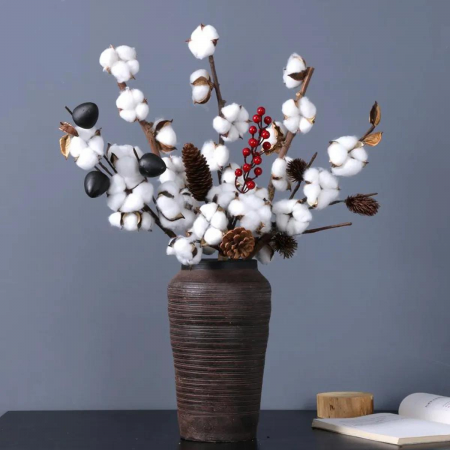 Flor de algodón artificial 54cm