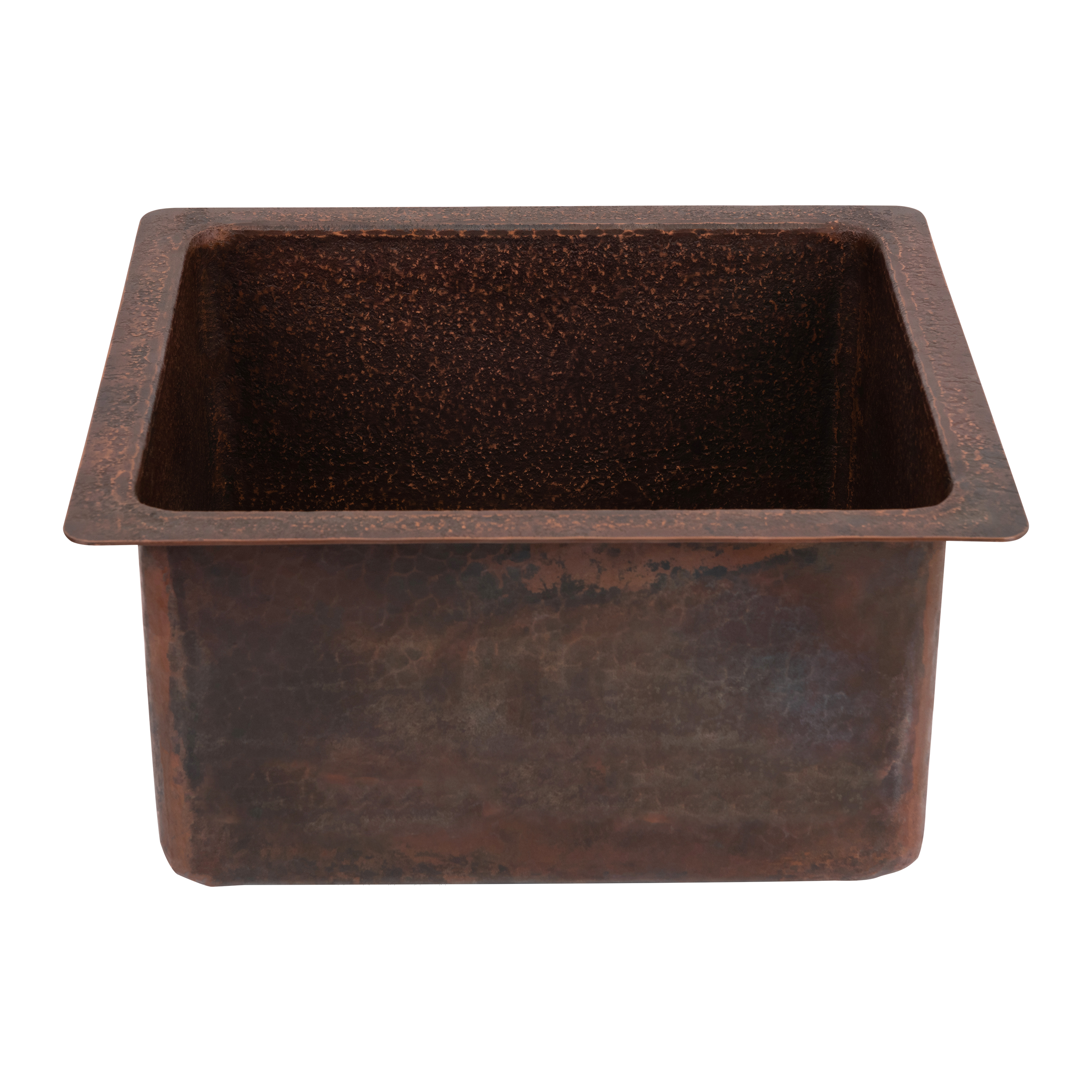 Premier Copper Products 16" Rectangle Terra Firma Copper Bar/Prep Sink, Dark Brown, 10 Gauge, TFBREC16DB