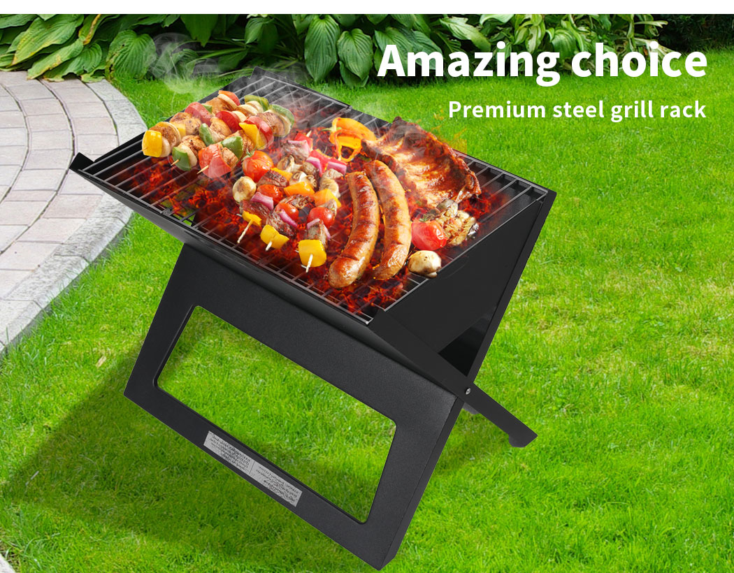 Charcoal BBQ Grill Portable Hibachi Barbecue Outdoor Foldable Camping Picnic - Picture 28 of 69
