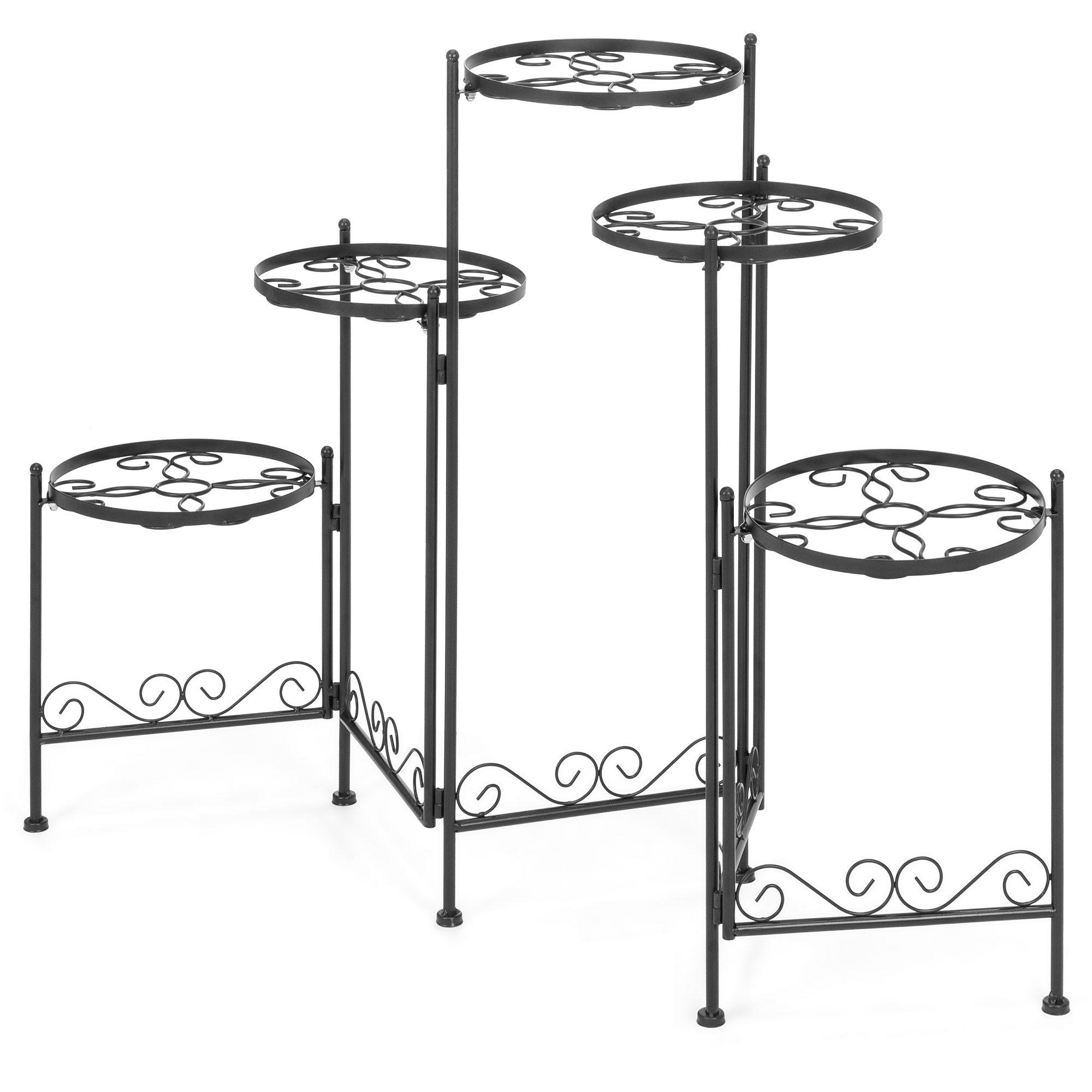 BCP 5-Tier Multi-Level Adjustable Folding Metal Plant Stand Display ...