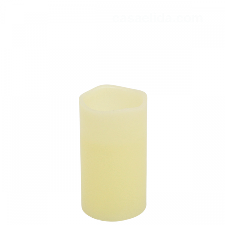 Vela artificial de cera blanco, 13xØ7.5cm, led