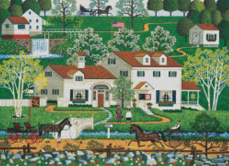 Charles Wysocki cross-stitch - Gingernut Valley