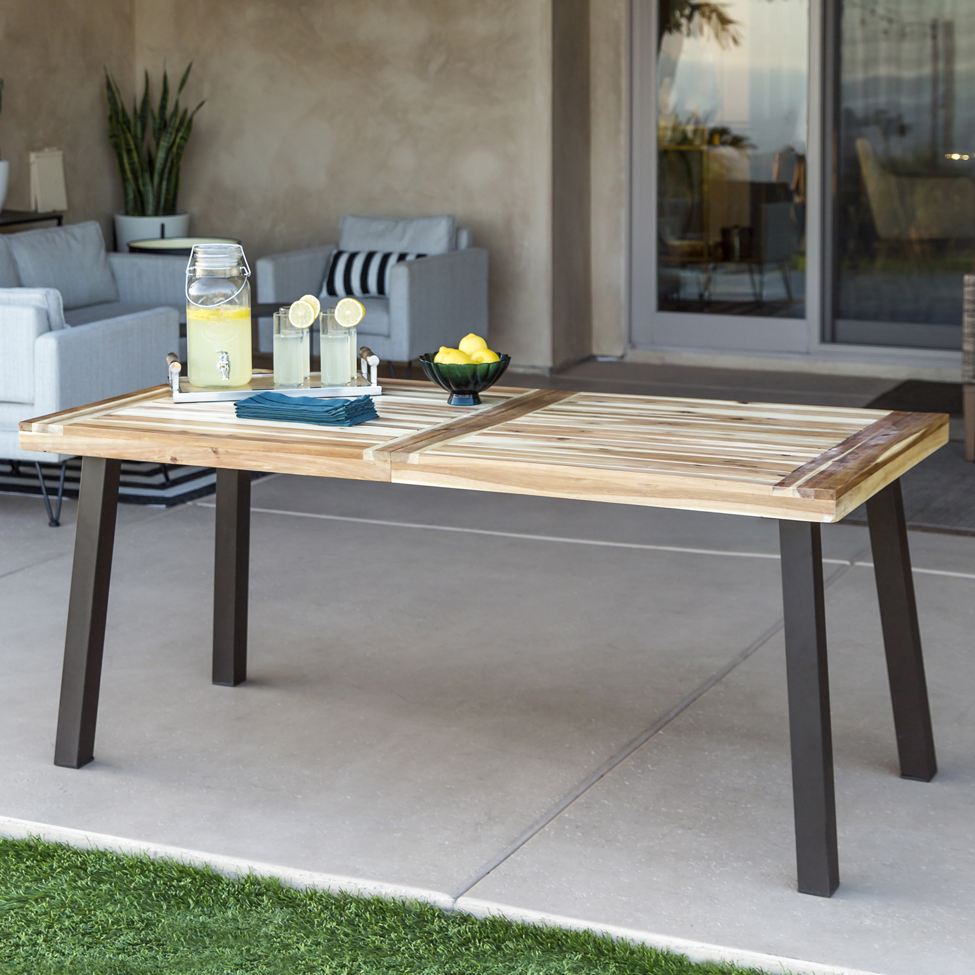 BCP 6-Person Indoor Outdoor Acacia Wood Dining Table | eBay