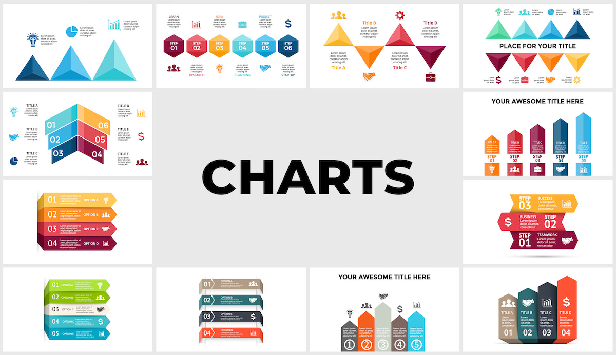 Huge Infographics Bundle! Lifetime Updates! PowerPoint, Photoshop, Illustrator. - 190