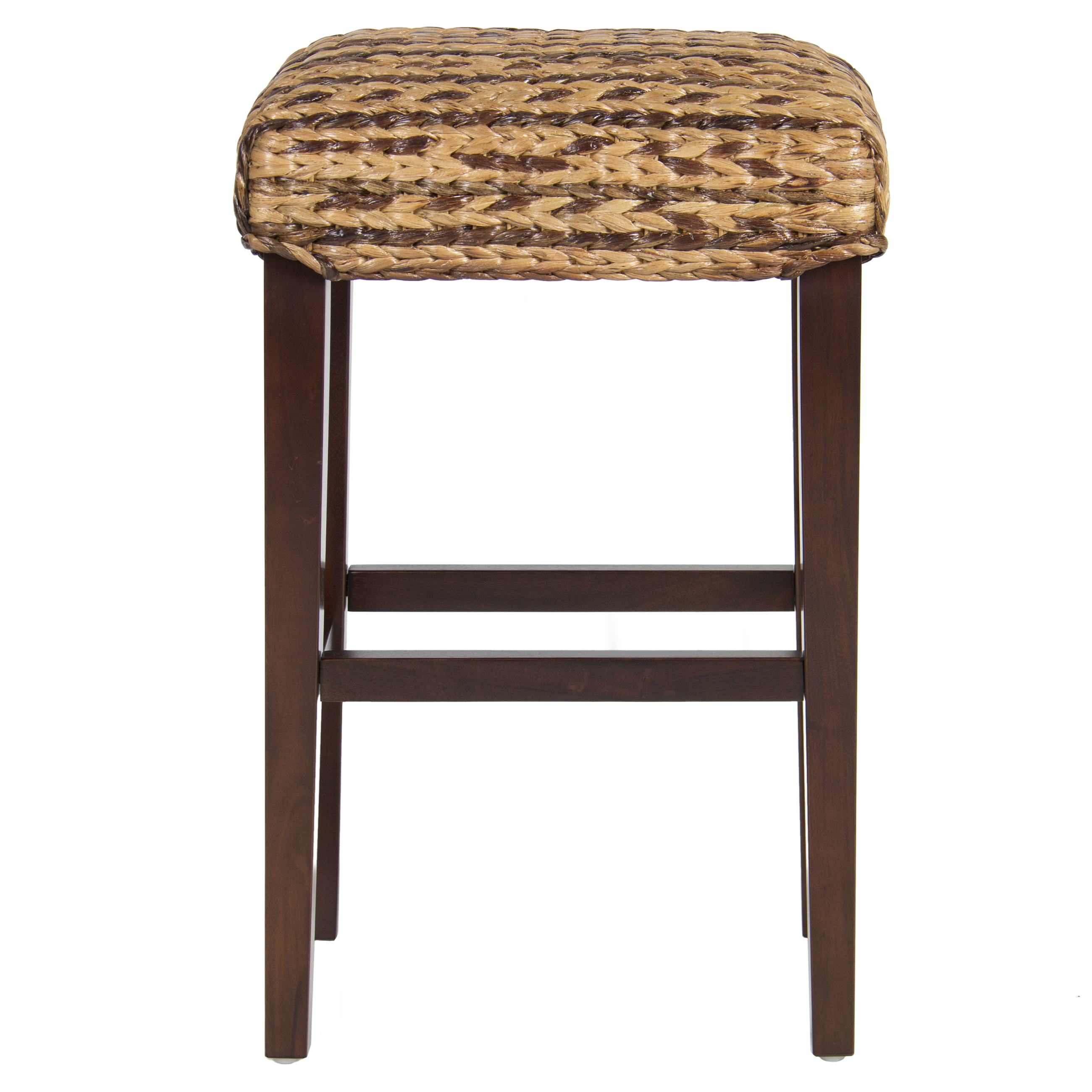 BCP Set of 2 Hand Woven Seagrass Bar Stools w/ Wood Frame - Brown | eBay