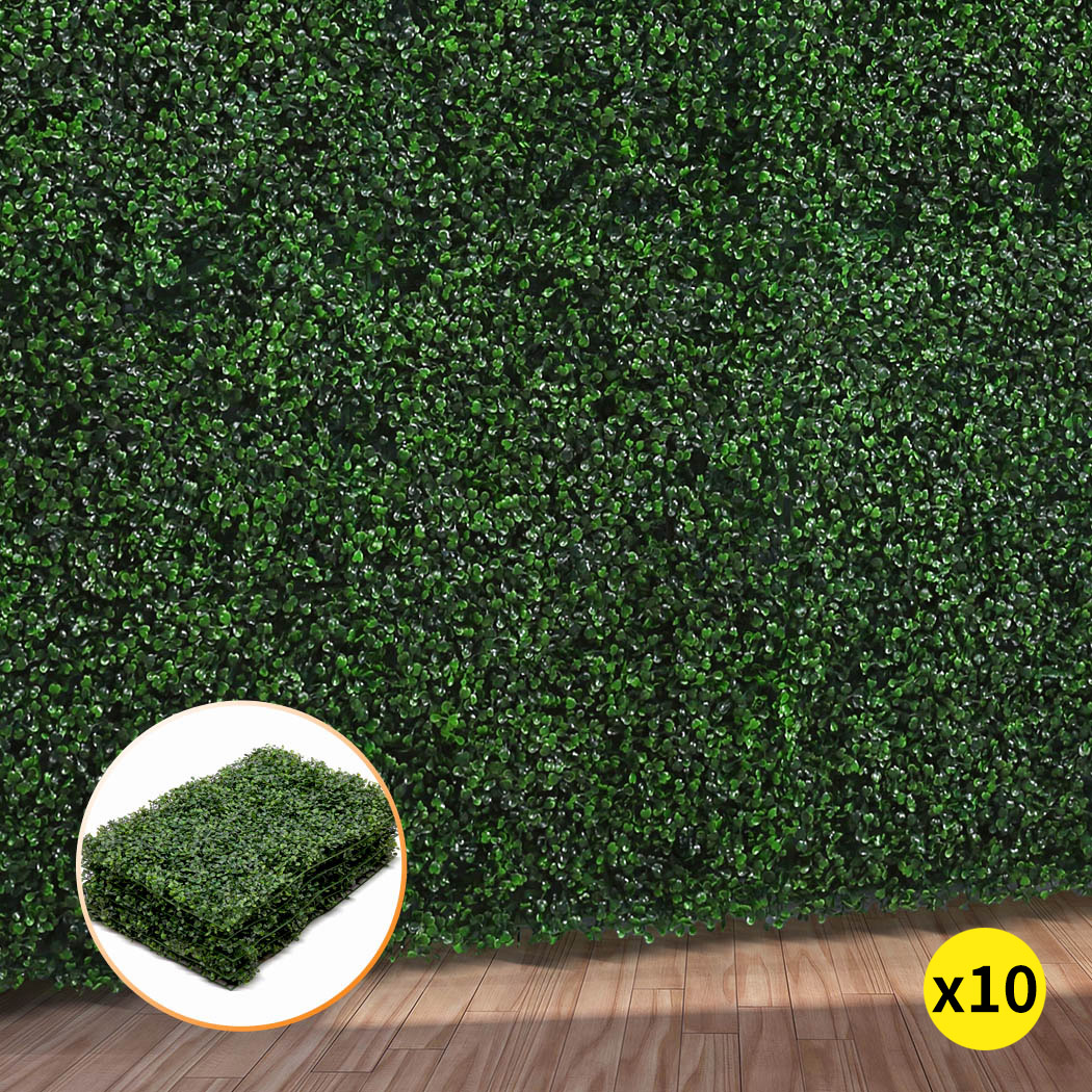 Marlow Artificial Hedge Grass Boxwood Garden Green Wall Mat Fence Outdoor x10