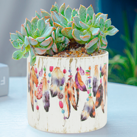 Maceta decorativa 11.5xØ12.5cm, cerámica