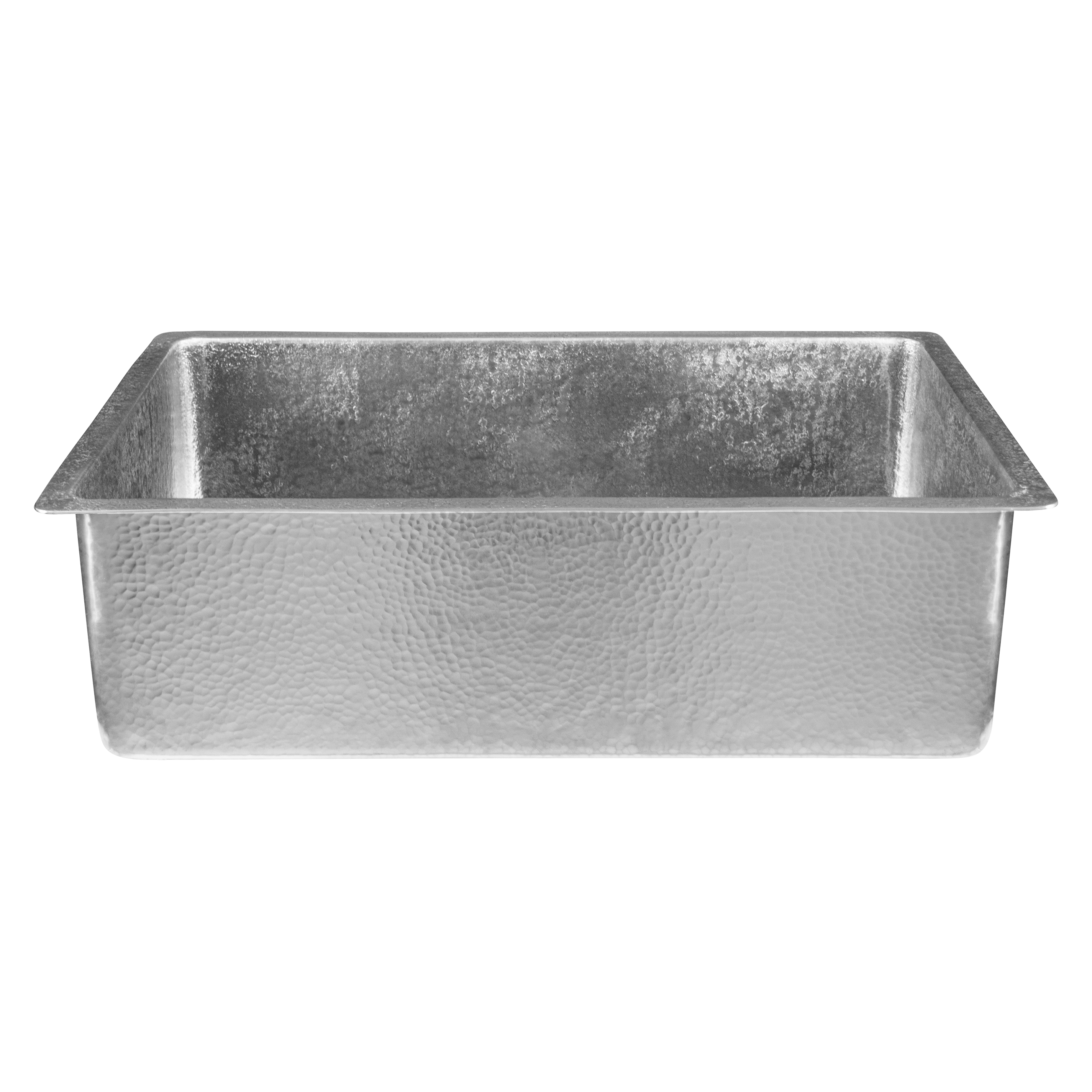 Premier Copper Products 33" Dual - Undermount or Drop In Terra Firma Copper Kitchen Sink, Nickel, 10 Gauge, TFKSEN331910