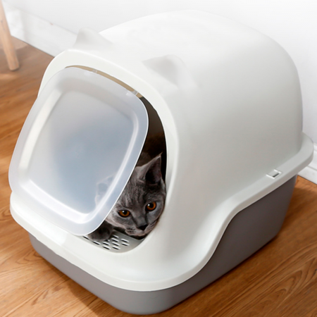 Arenero para gato gris, 46x37x50cm