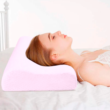 Almohada ergonómica rosado, 10x46x30cm