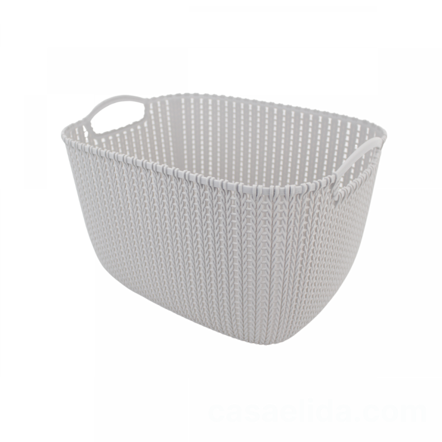 Canasta organizadora gris claro, 23x38x27.5cm