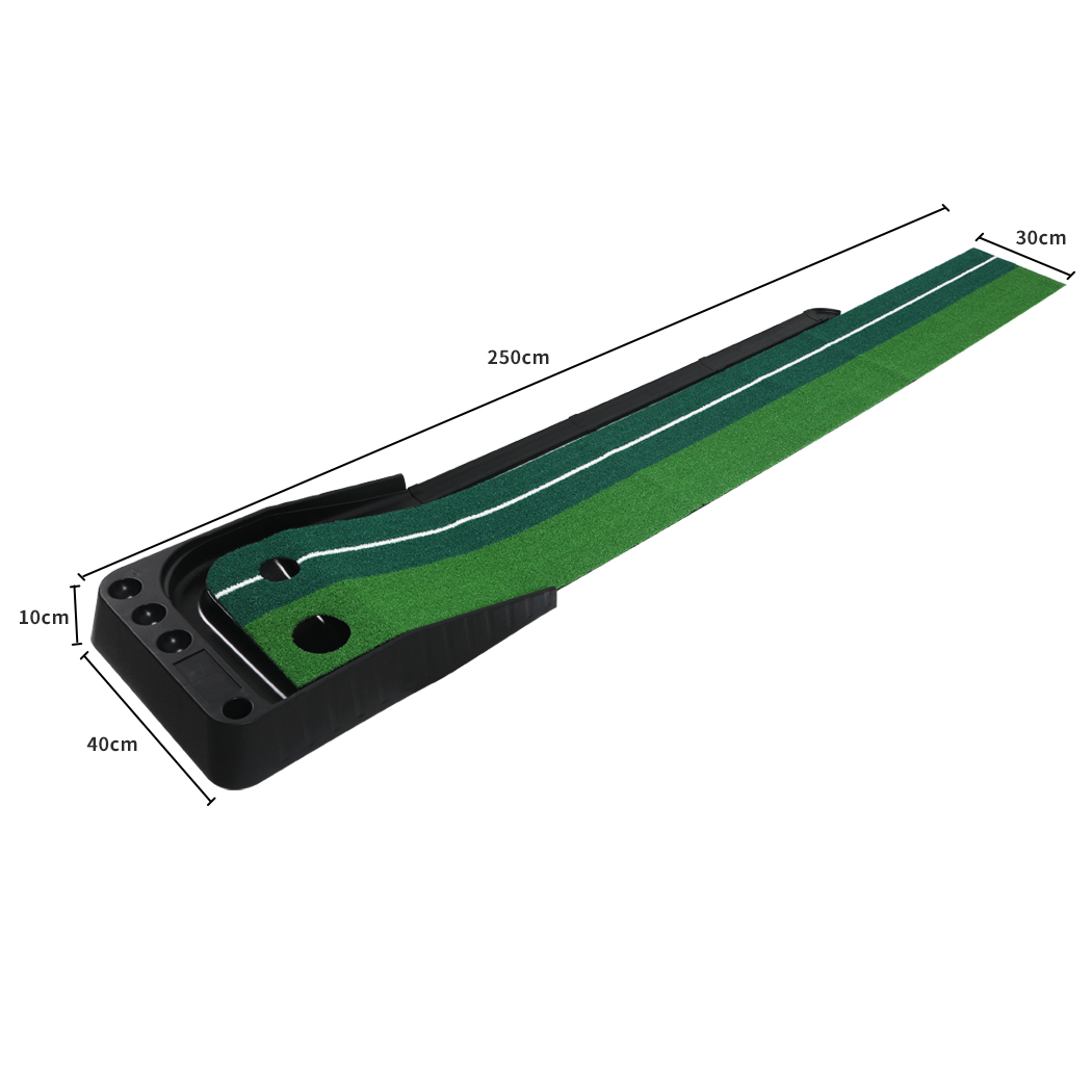 Centra Golf Putting Mat 250cmx40cm Portable Auto Return Practice Indoor Outdoor