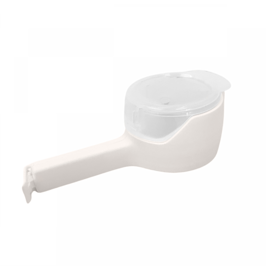 Clip para sellado de bolsa blanco, tapa enroscable