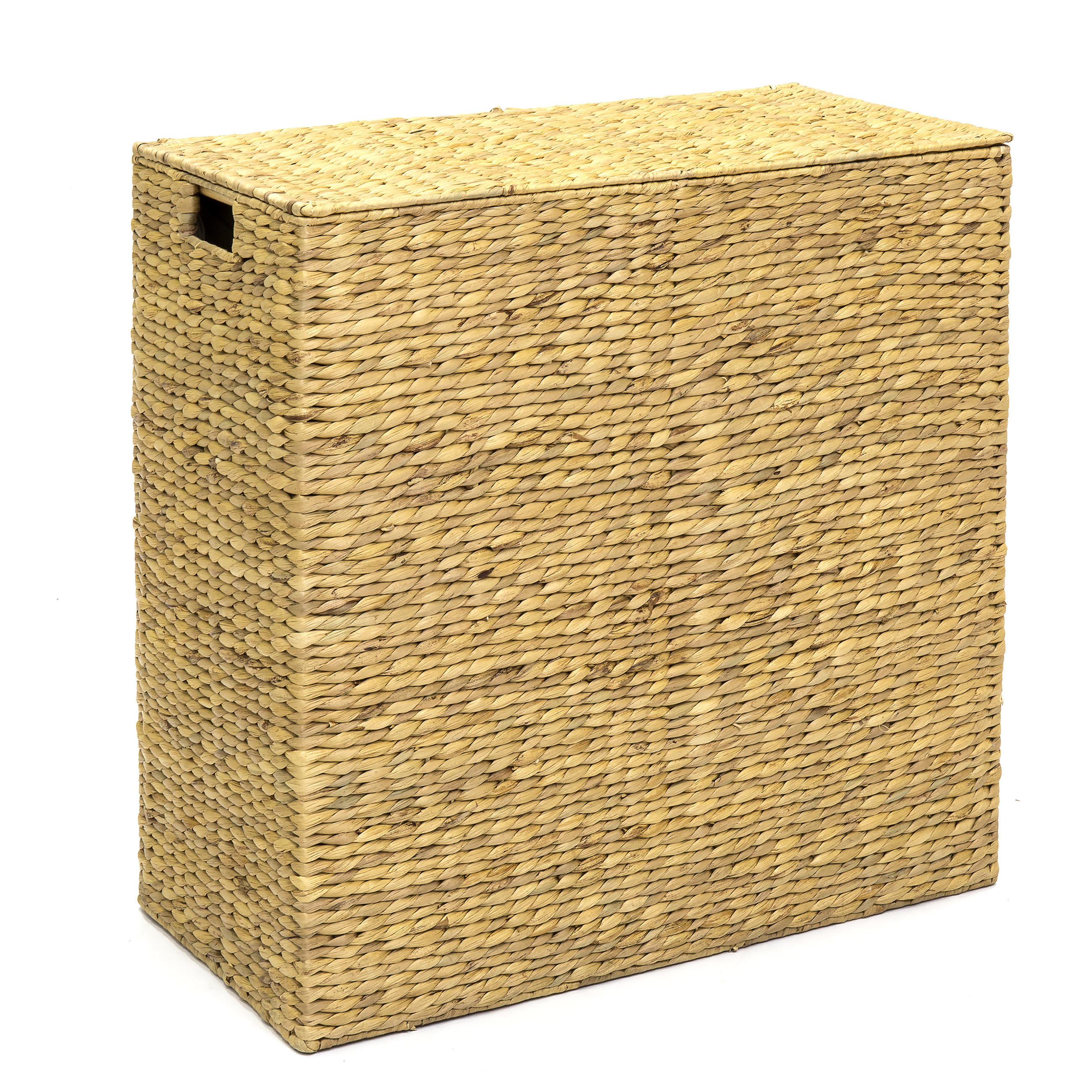 BCP Extra Large Water Hyacinth Double Laundry Hamper Basket w/ 2 Liner ...