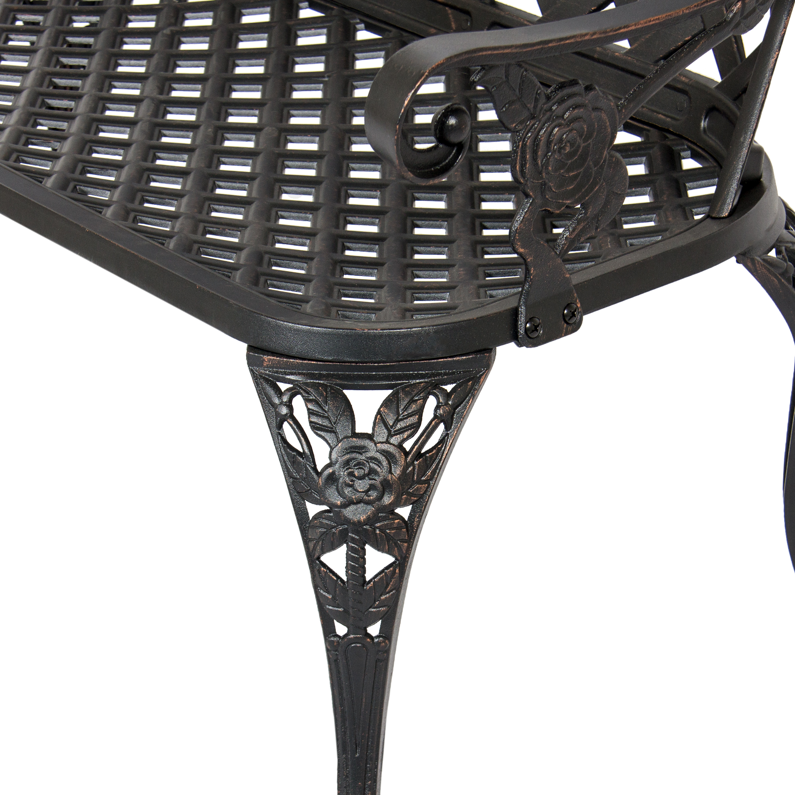 Patio Garden Bench Cast Aluminum Outdoor Garden Yard Solid Construction