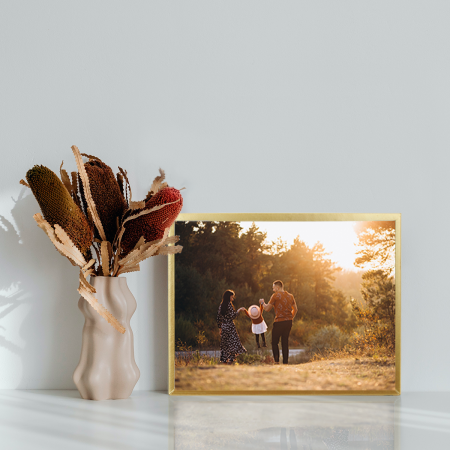 Marco de foto dorado, 15x20cm, metal