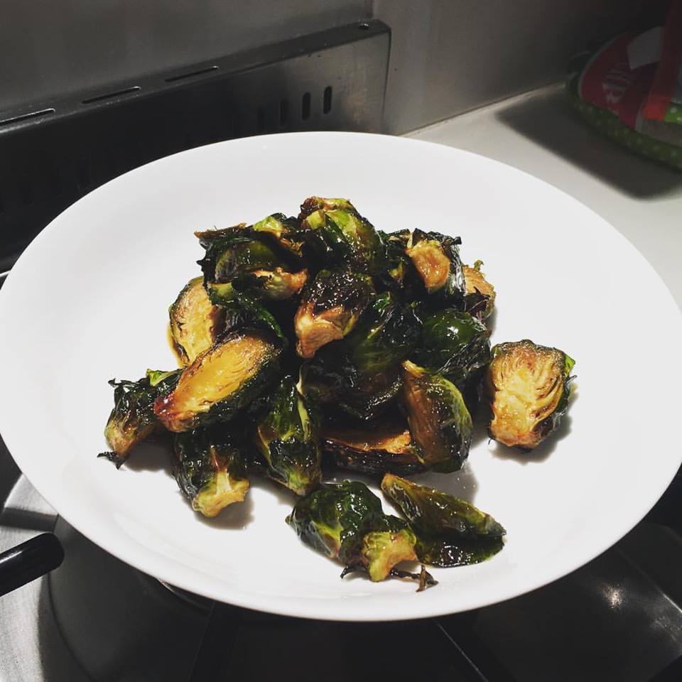 Air fried brussels sprouts