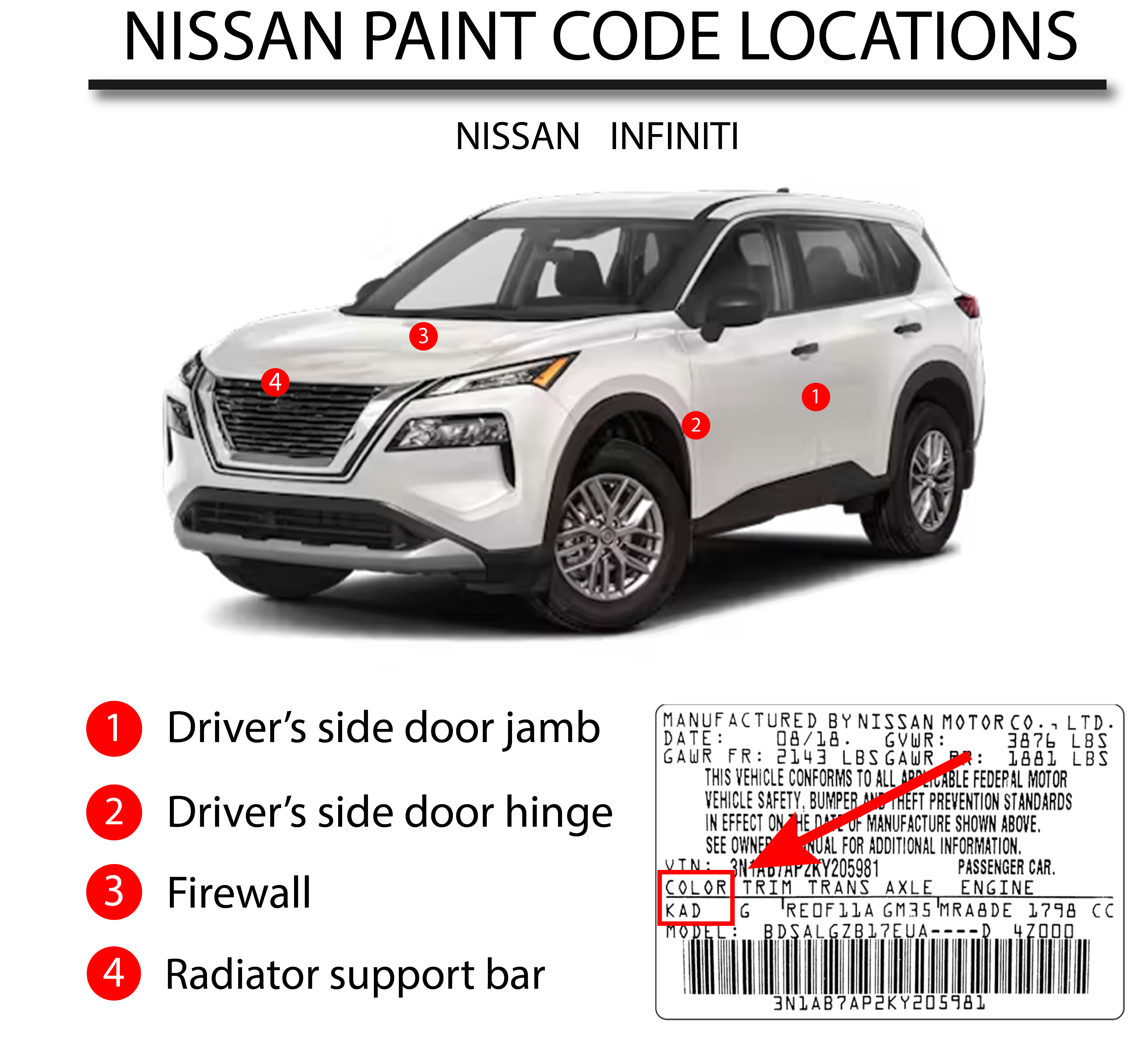 Automotive Paint for Nissan G41, Magnetic Black Pearl Metallic
