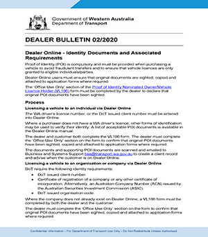 Department of Transport Dealer Bulletin -  June 2020