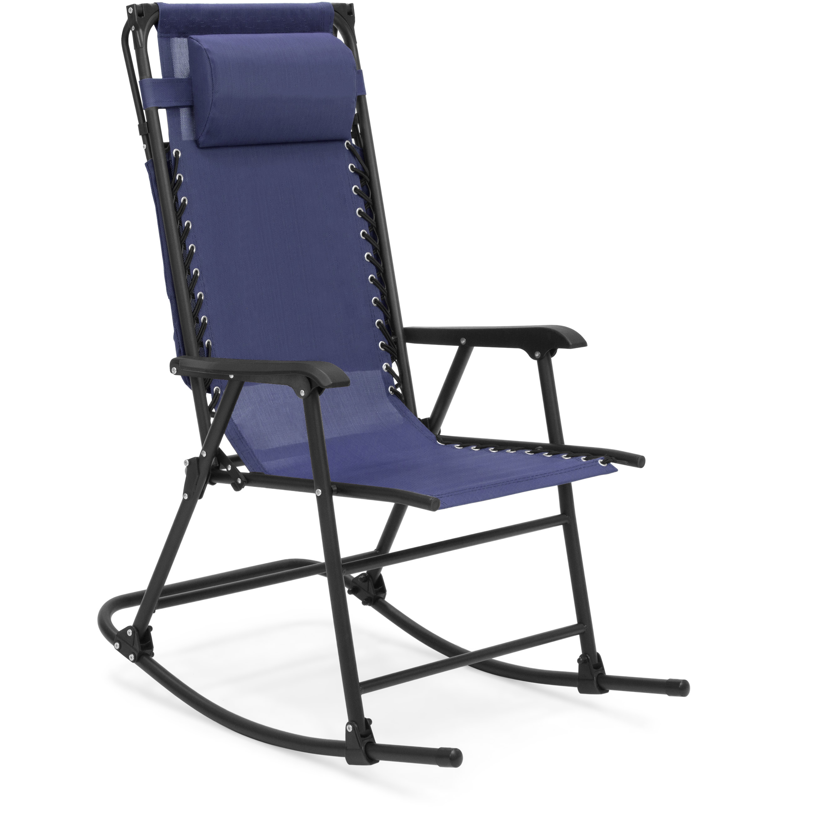 BCP Folding Zero Gravity Mesh Rocking Chair w/ Sunshade Canopy, Steel