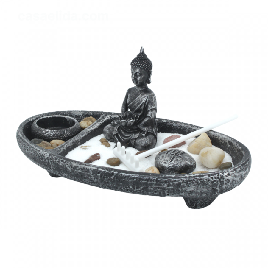 Figura decorativa jardín zen, 13.5x25cm