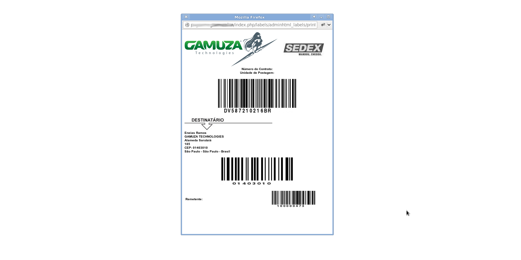 Gamuza Etiquetas - Magento - Impressão