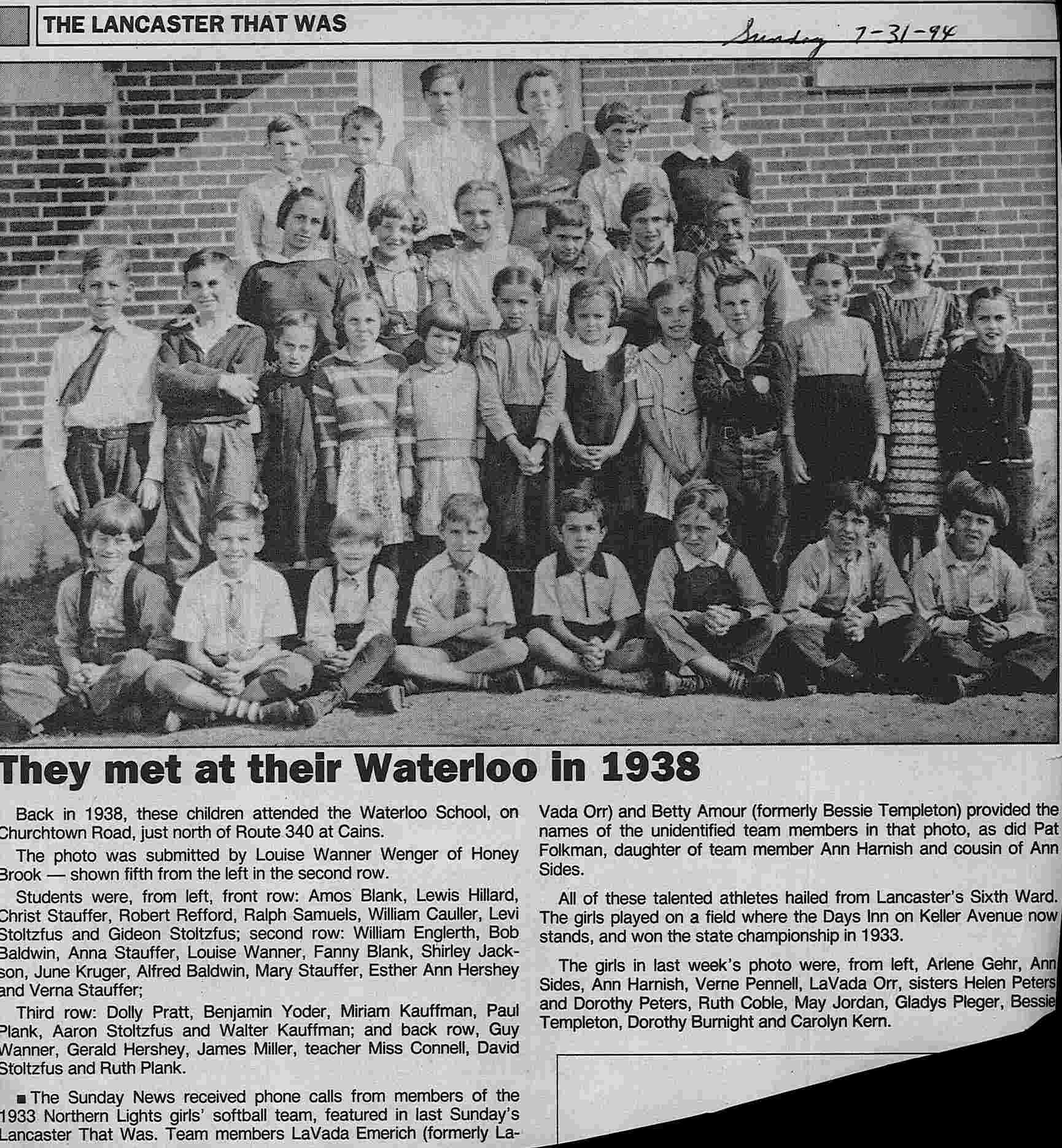 Waterloo School 1938 – Mennonite Life