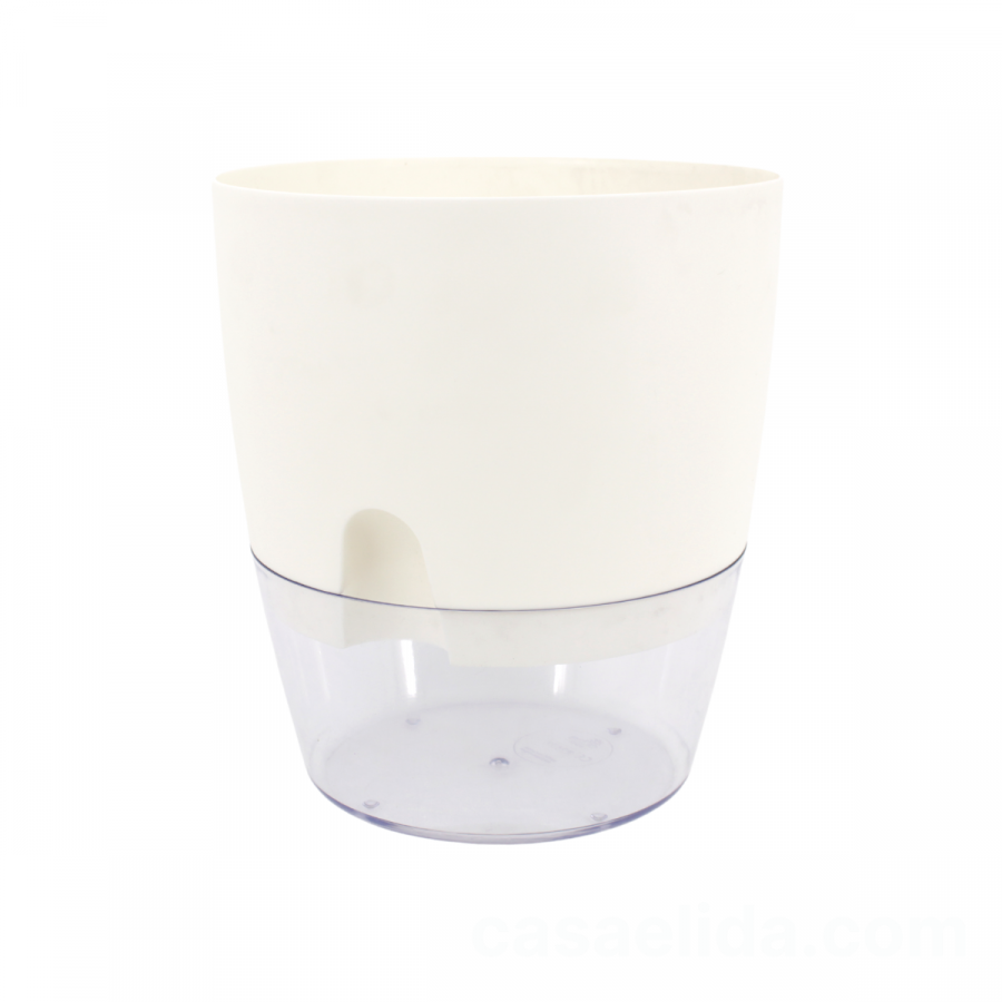 Macetero autorregante blanco, 26.5xØ23cm