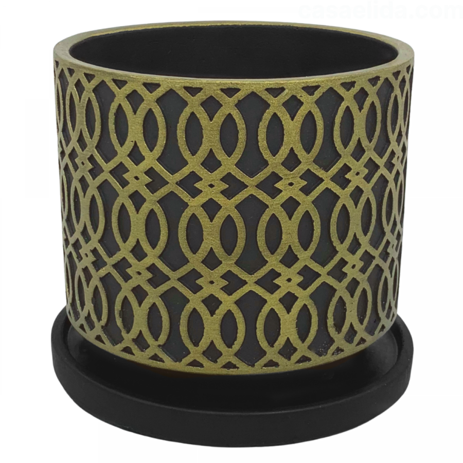 Maceta decorativa 14.5xØ16.5cm, cerámica