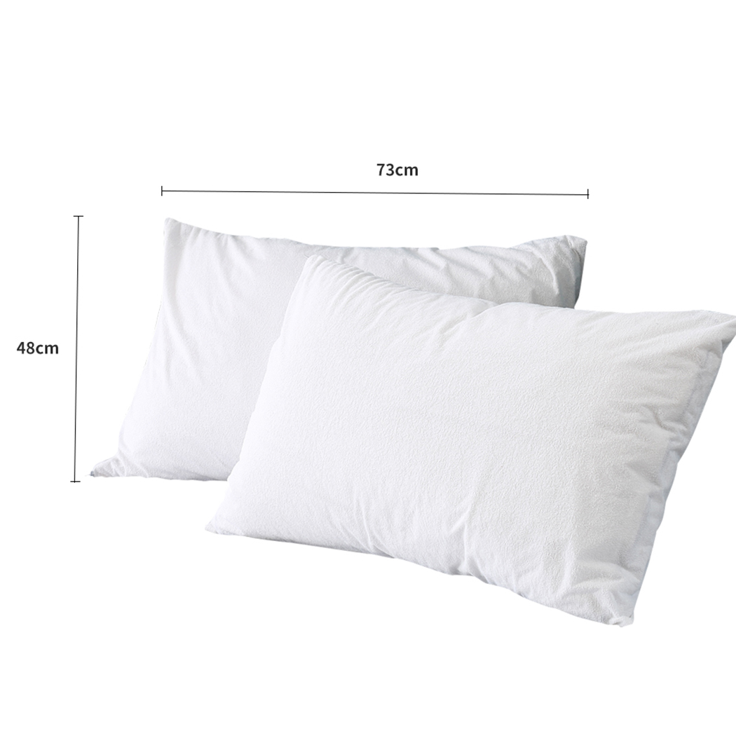 DreamZ Pillow Cases Protector Pillowcase Cover Terry Cotton Soft Standard x2