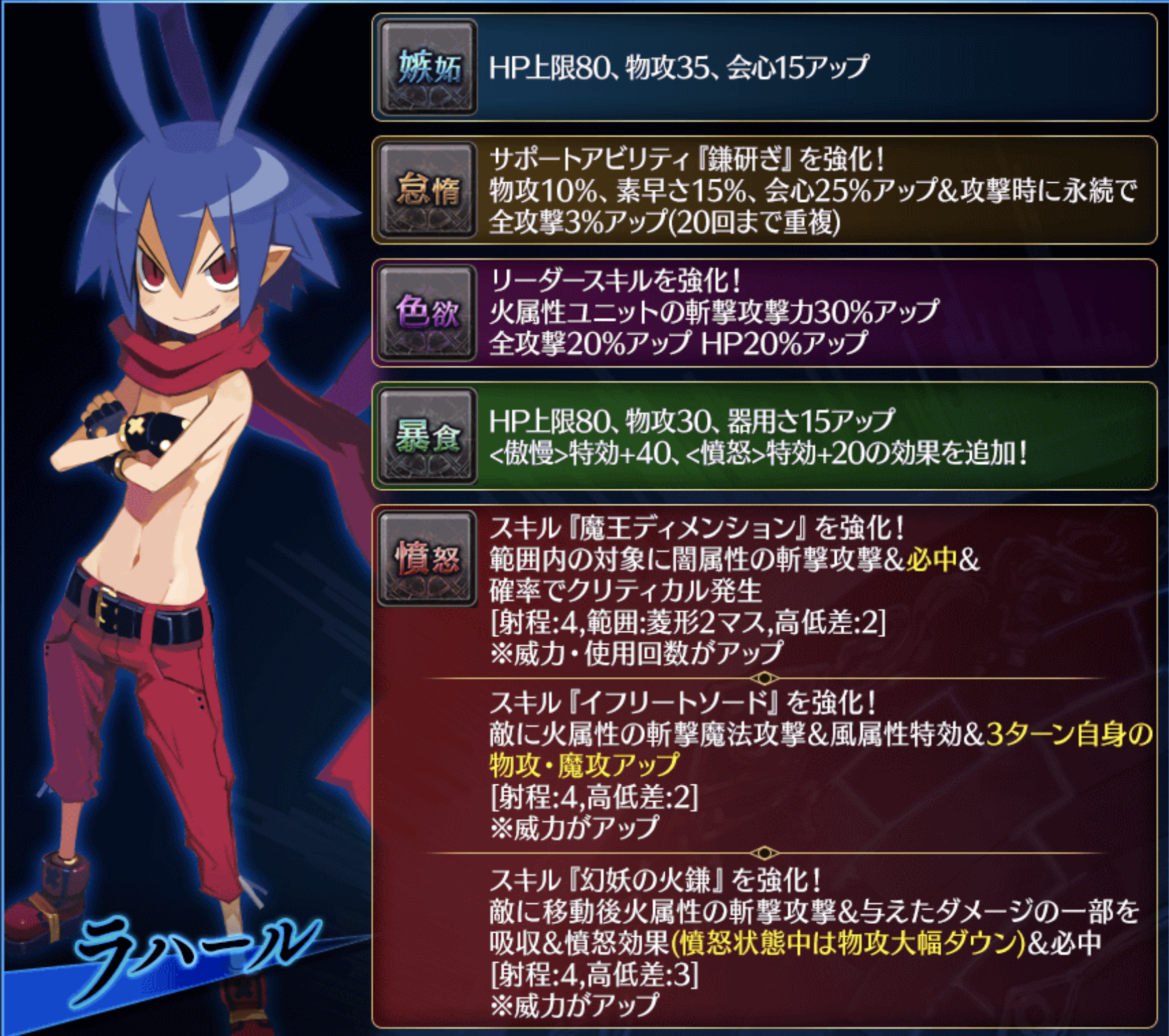 【タガタメ】ラハールの真理開眼ボーナス【ディスガイアコラボ】