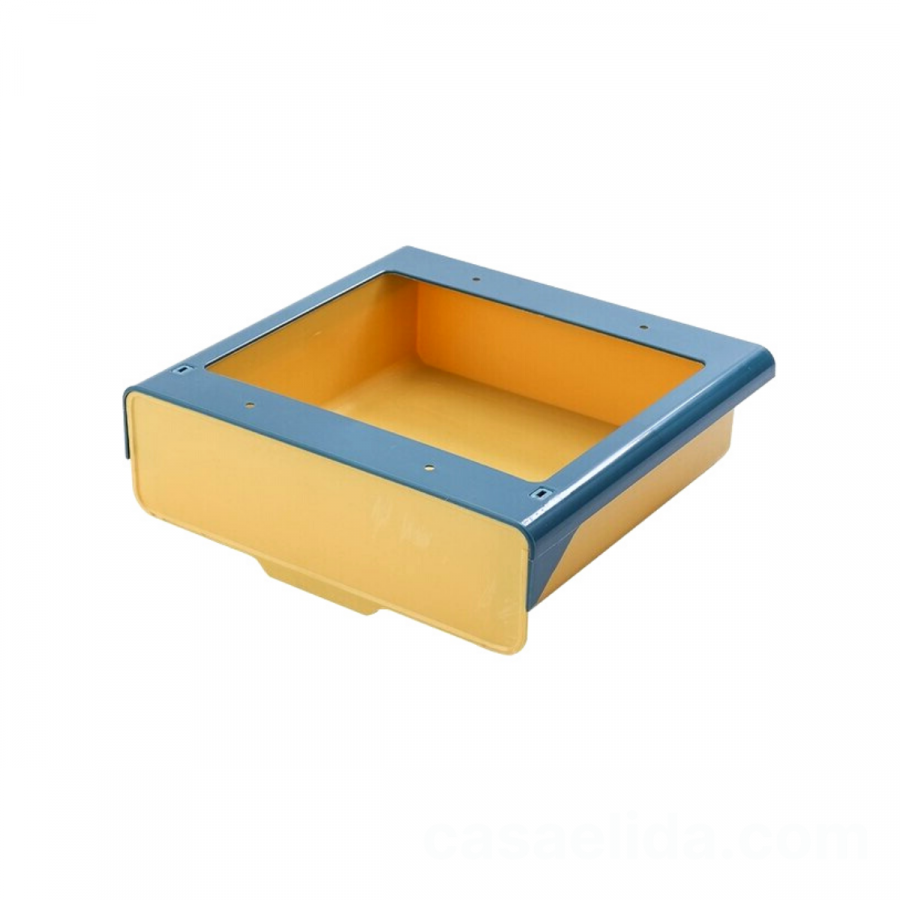 Mini gaveta empotrable amarillo/azul, 7.5x24x23cm