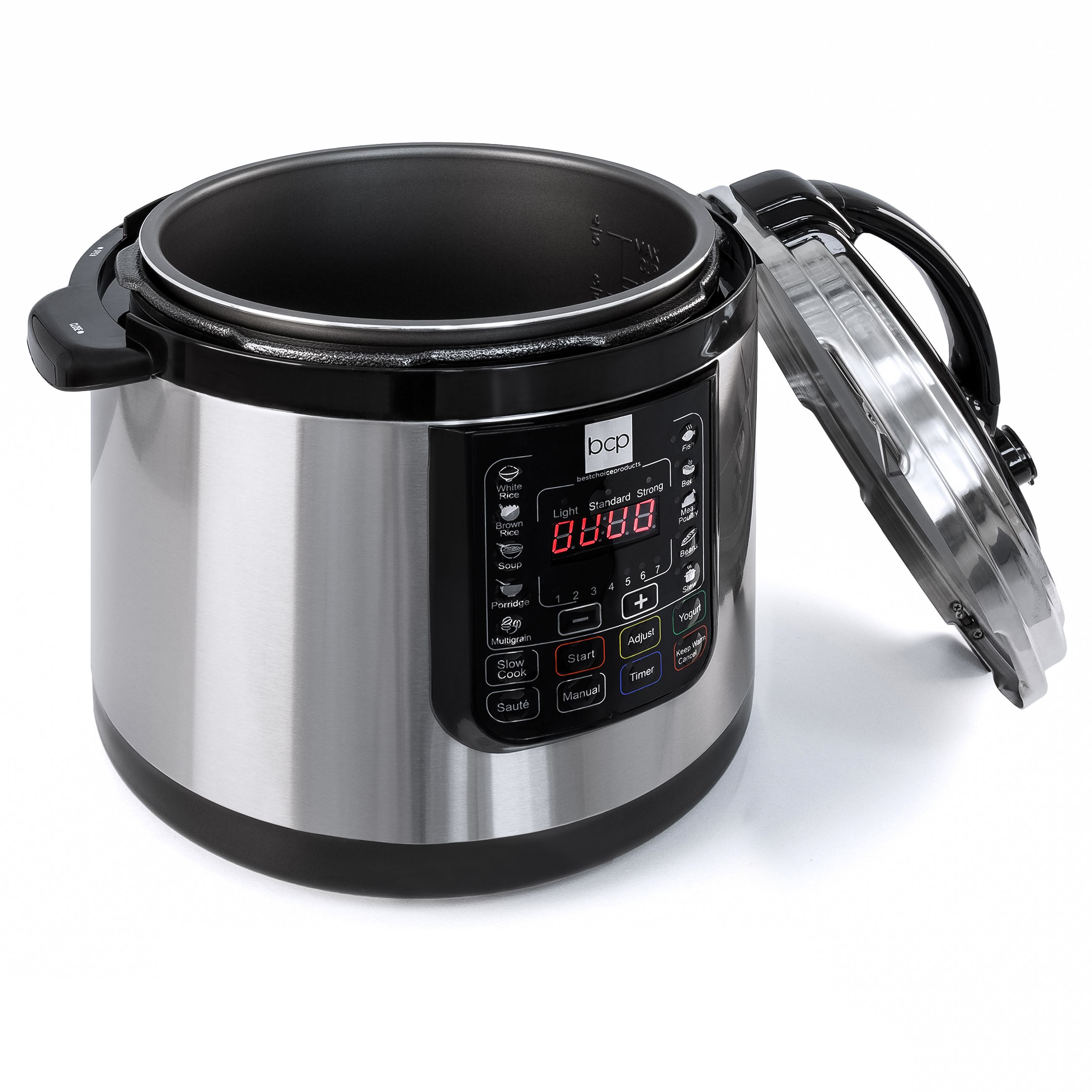 BCP 6L 1000W Stainless Steel Electric Pressure Cooker Silver
