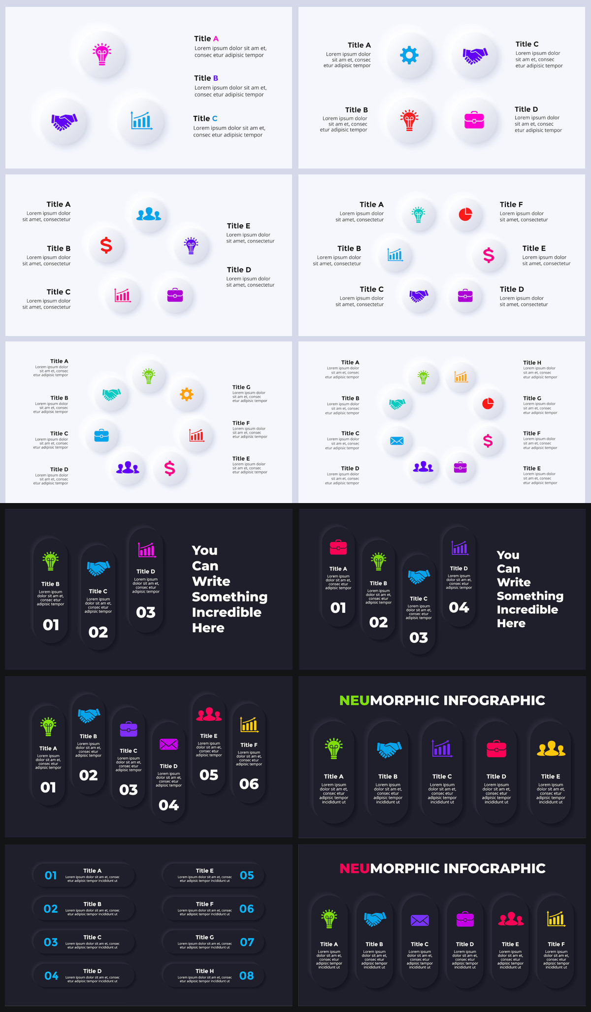 Neumorphic Infographics. Keynote Presentation - 6