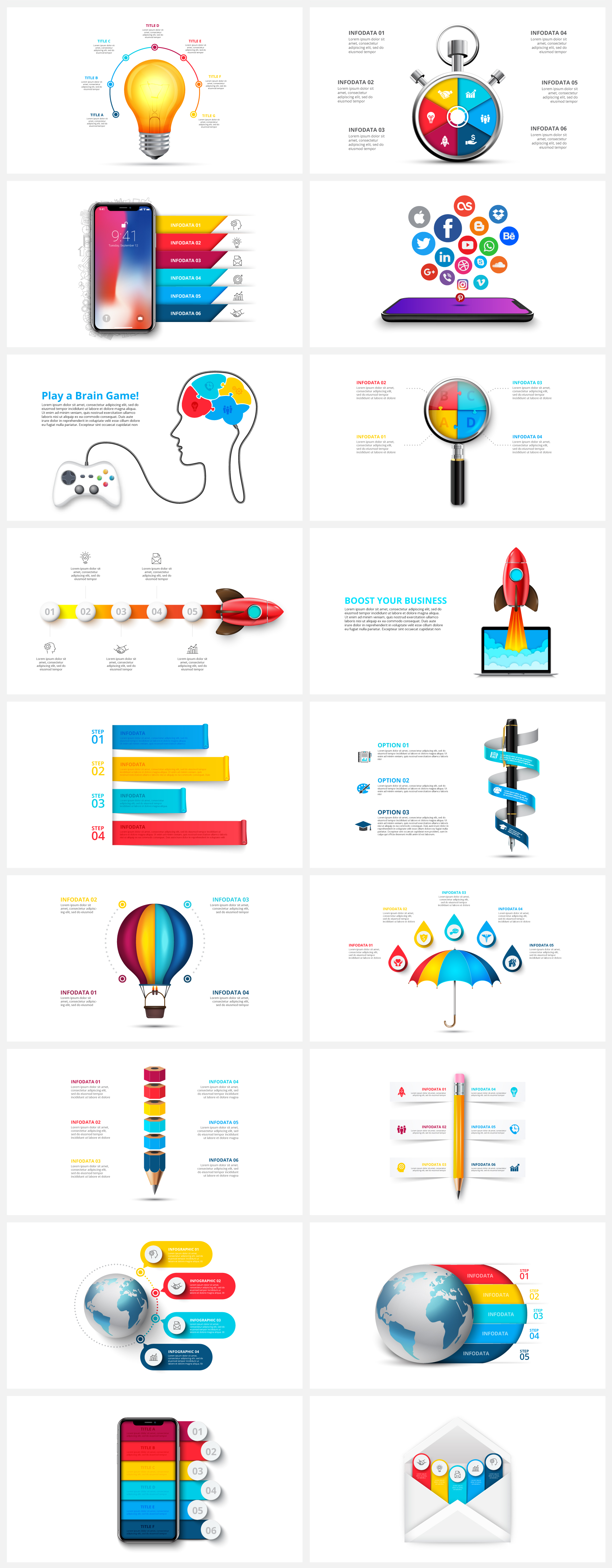 Multipurpose Infographics PowerPoint Templates v.5.4 - 168