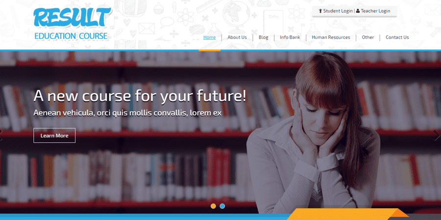 Result – Education Course Bootstrap Template