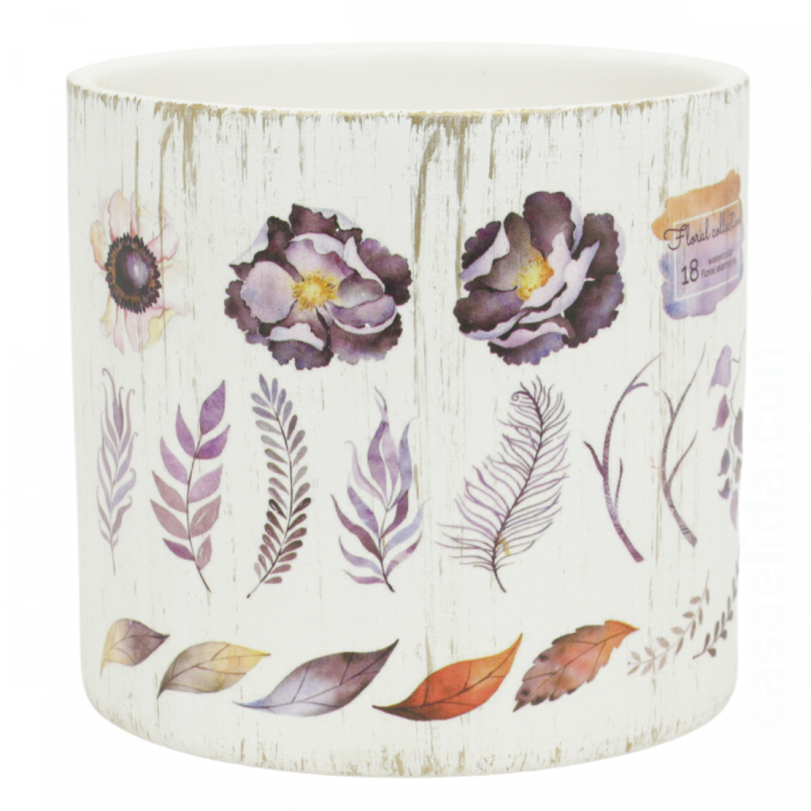 Maceta decorativa 11.5xØ12.5cm, cerámica