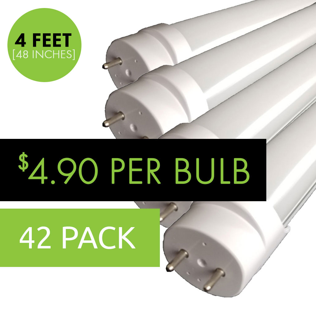 TouchPlate LED Gold Series T8 LED Bulb [42Pack] Double End (4.90