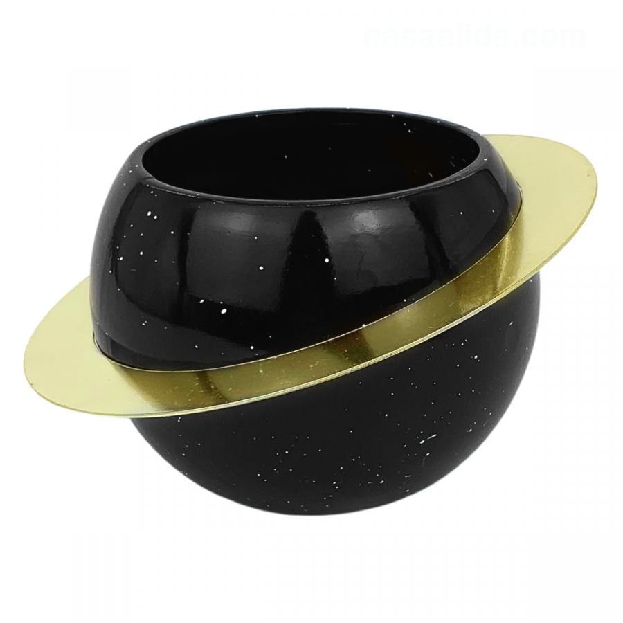 Maceta decorativa negro, 9.5xØ16cm, cerámica