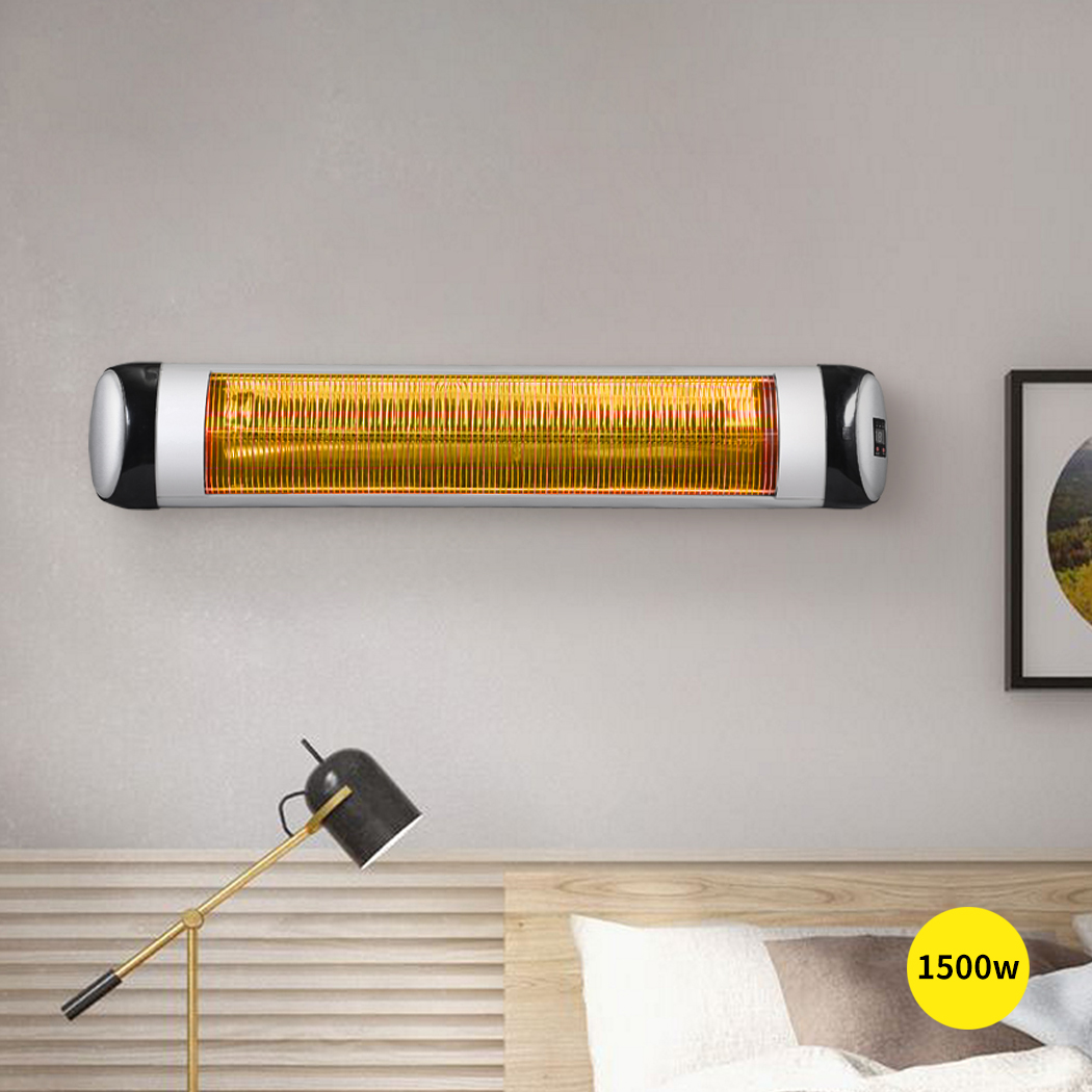 Spector 1500W Electric Infrared Patio Heater Radiant Strip Indoor Outdoor Remote