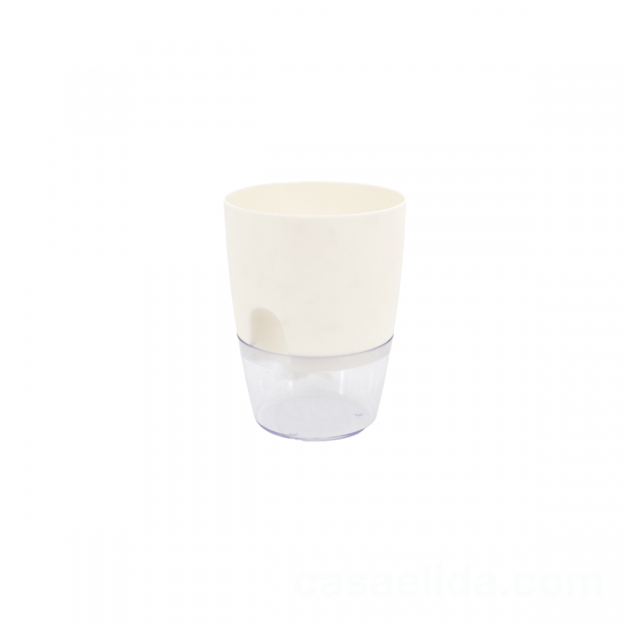 Macetero autorregante blanco, 14xØ10.5cm