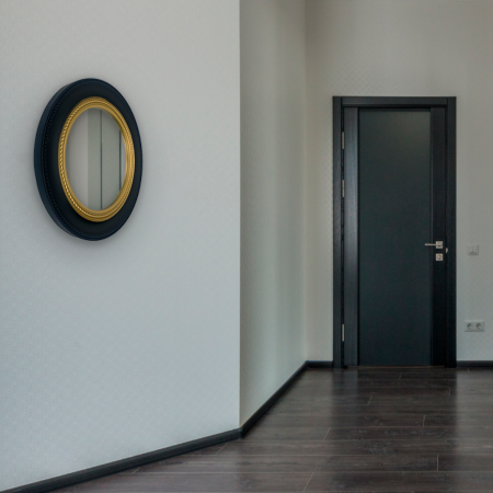 Espejo de pared vintage negro/dorado, Ø60cm