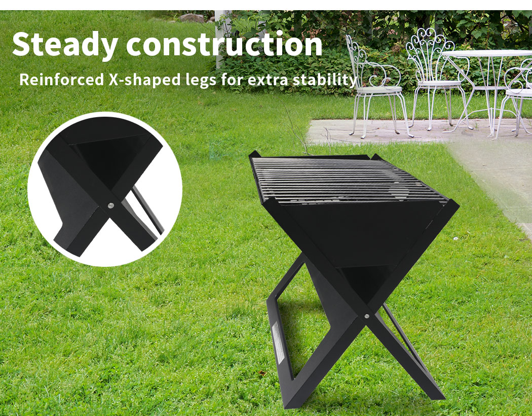 Charcoal BBQ Grill Portable Hibachi Barbecue Outdoor Foldable Camping Picnic - Picture 29 of 69