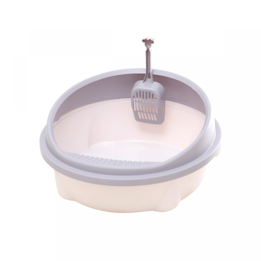 Arenero para gato blanco/gris, 22xØ50cm