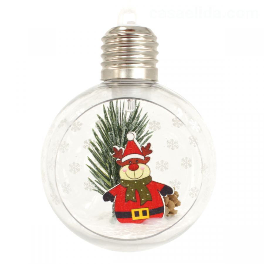 Colgante de reno navideño Ø8cm, led multicolor