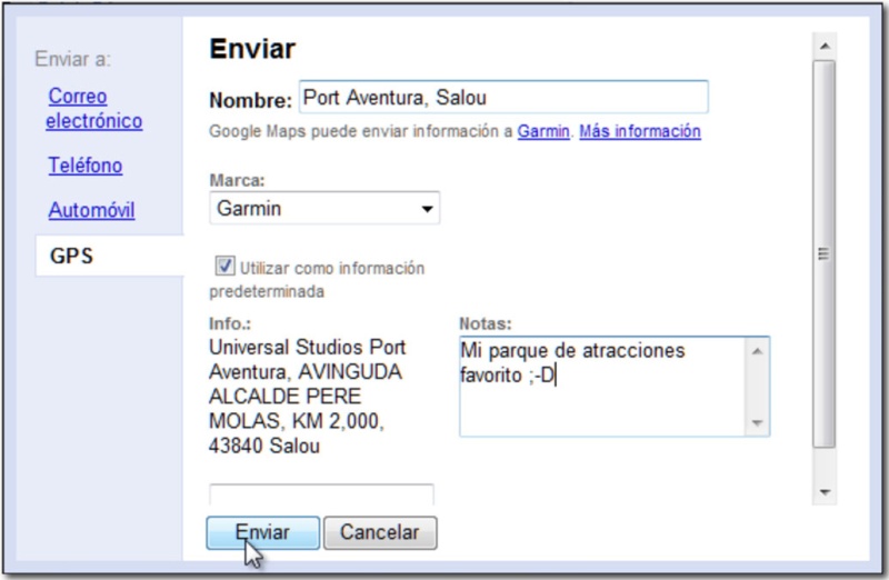 Transfer locations from GoogleMaps to a Garmin GPS | El rincón del Padawan