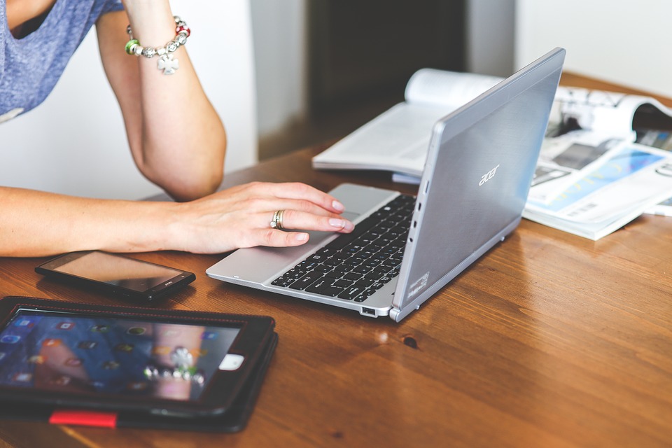 Woman on computer