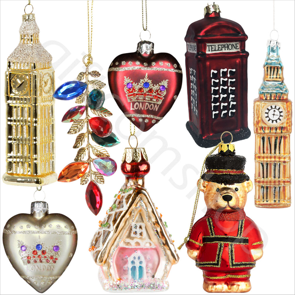 Gisela Graham Christmas Ornaments London England Big Ben Hanging