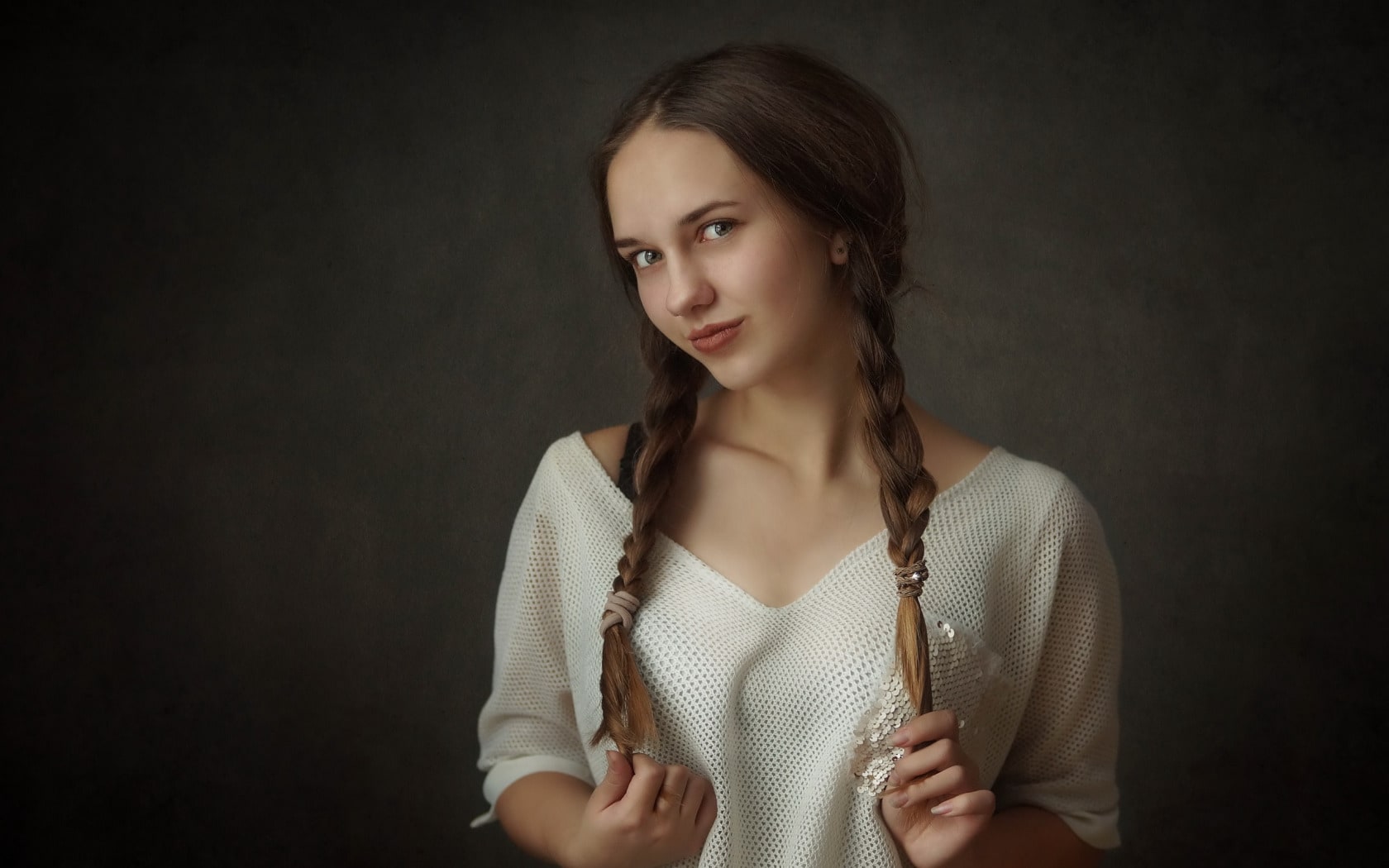 girls with pigtails
