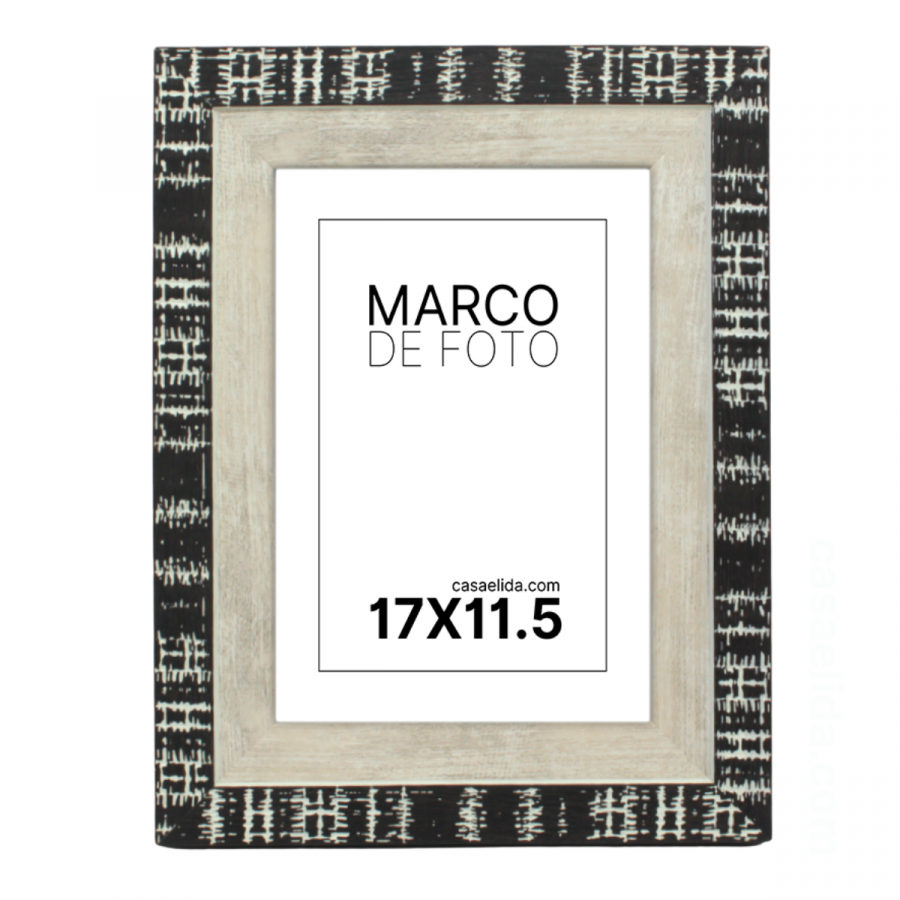 Marco de foto negro, 24.5x19.5cm, madera mdf